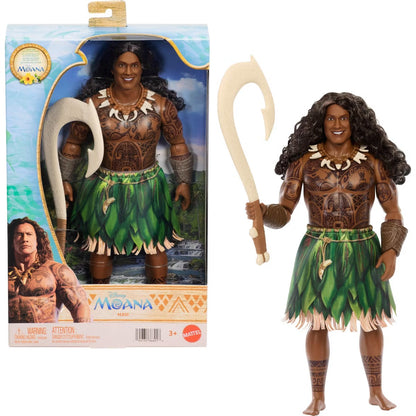 Mattel Disney Moana Maui Doll with Removable Fashion & 4 Accessories Inspired by Live Action Movie