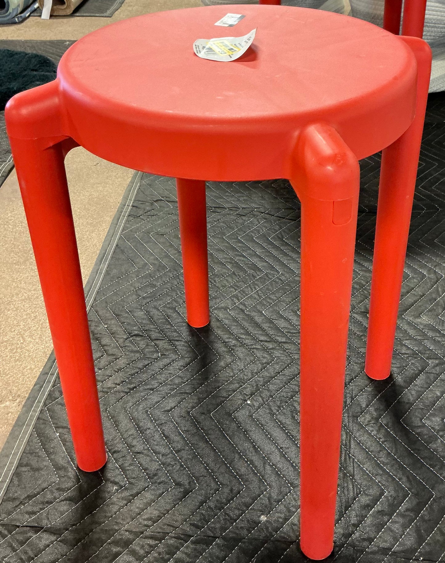 Round Accent Patio End Table - Red - Minor Cosmetic Damage (see pictures) - FOR PICKUP ONLY