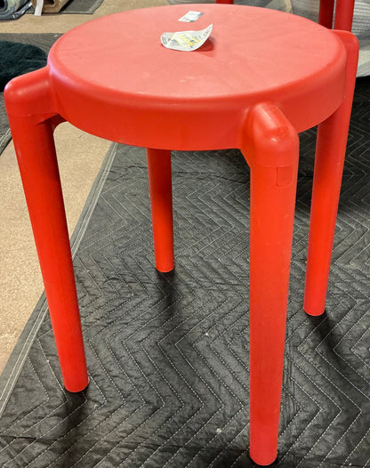 Round Accent Patio End Table - Red - Minor Cosmetic Damage (see pictures) - FOR PICKUP ONLY