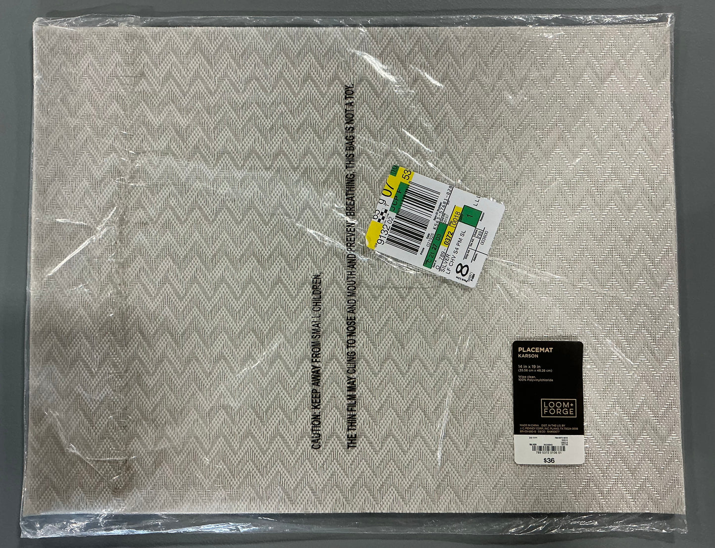Loom + Forge Chevron Vinyl 4-pc. Placemat (14”X19”)