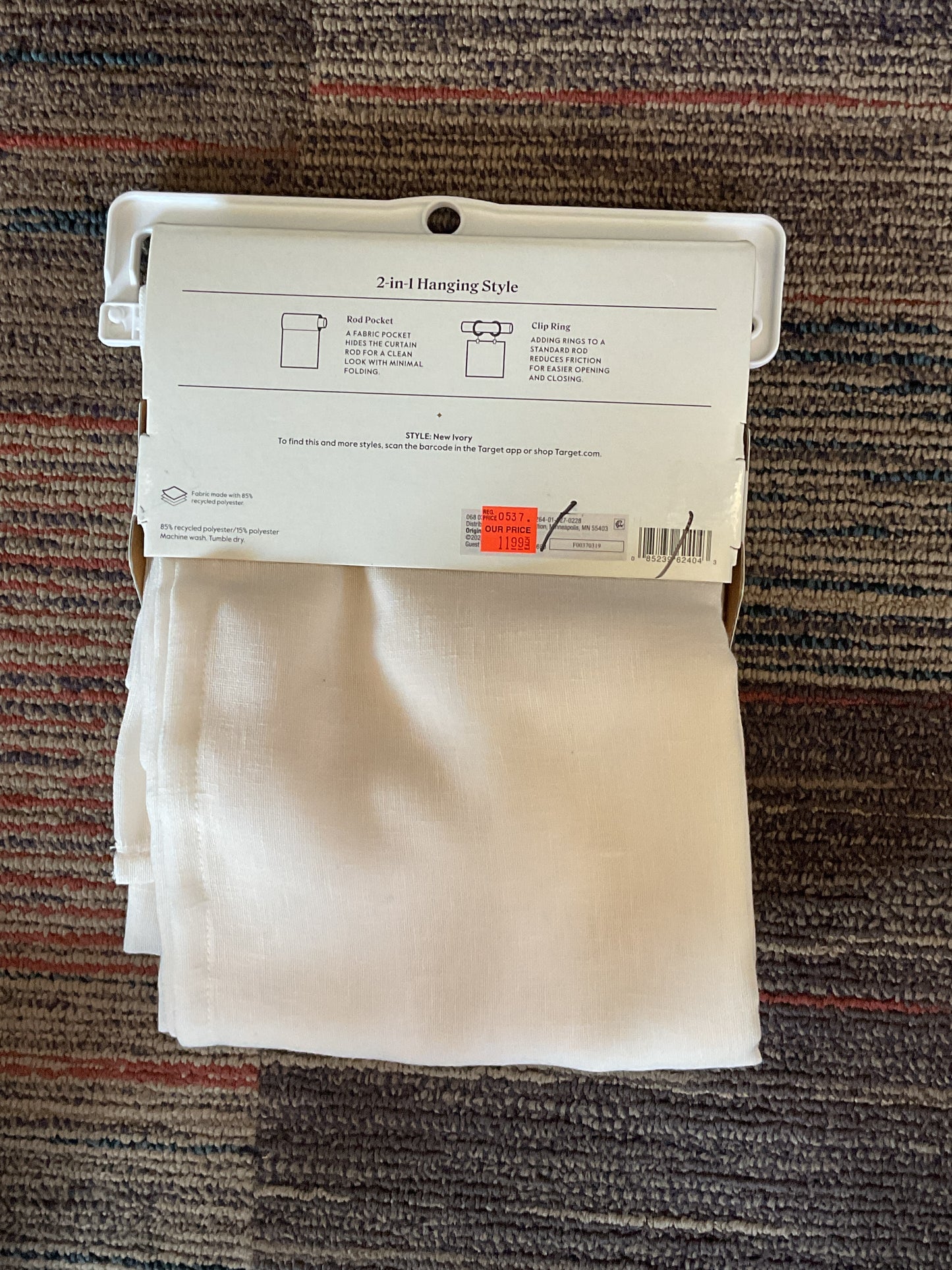 63” Sheer Curtain 1 Panel-Cream