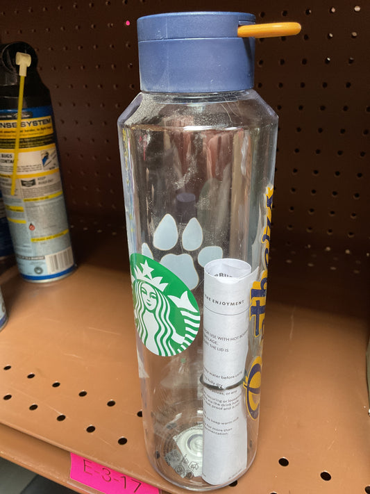 (CLEARANCE) Starbucks Panthers 24 Oz Plastic Water Bottle