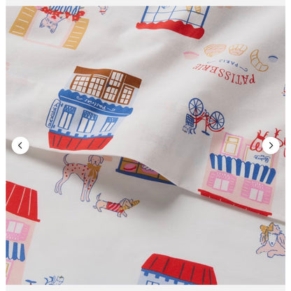 Patisserie Pets - TWIN Sheet Sets (1 Pillowcase, 1 Flat Sheet, 1 Fitted Sheet) - External storage case shows minor dirt from handling (see pictures) - FOR PICKUP ONLY