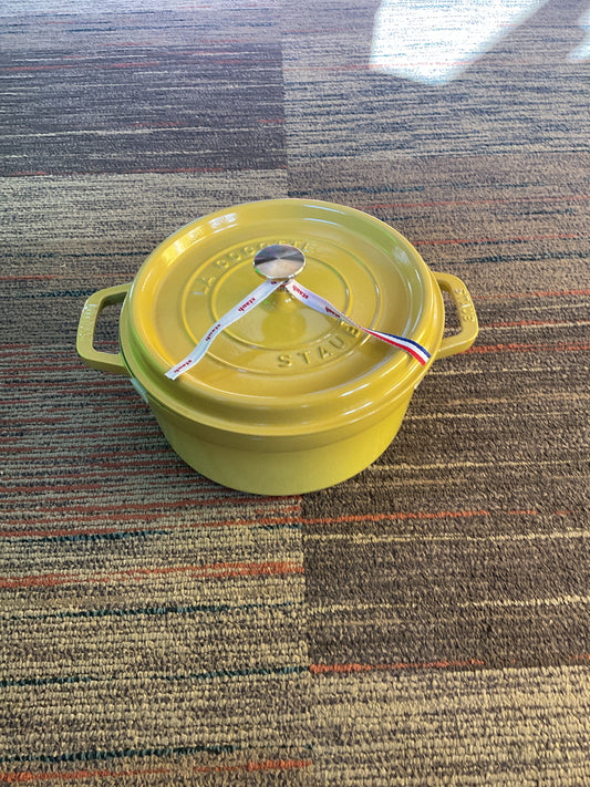 Staub Cast Iron 4-qt Round Dutch Oven - Citron