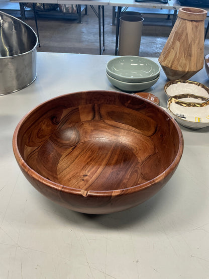 THRIFTY 70 - 188oz Wood Signature Serving Bowl - Threshold™ - Open Box - Cracked (See Pictures)- FINAL SALE- NO RETURNS - AS IS
