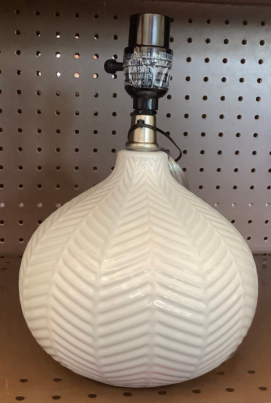 (CLEARANCE) Textured Ceramic Accent Lamp Cream -
Herringbone Pattern, No Bulb Included, UL Listed