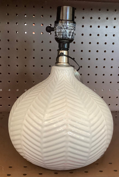 (CLEARANCE) Textured Ceramic Accent Lamp Cream - 
Herringbone Pattern, No Bulb Included, UL Listed