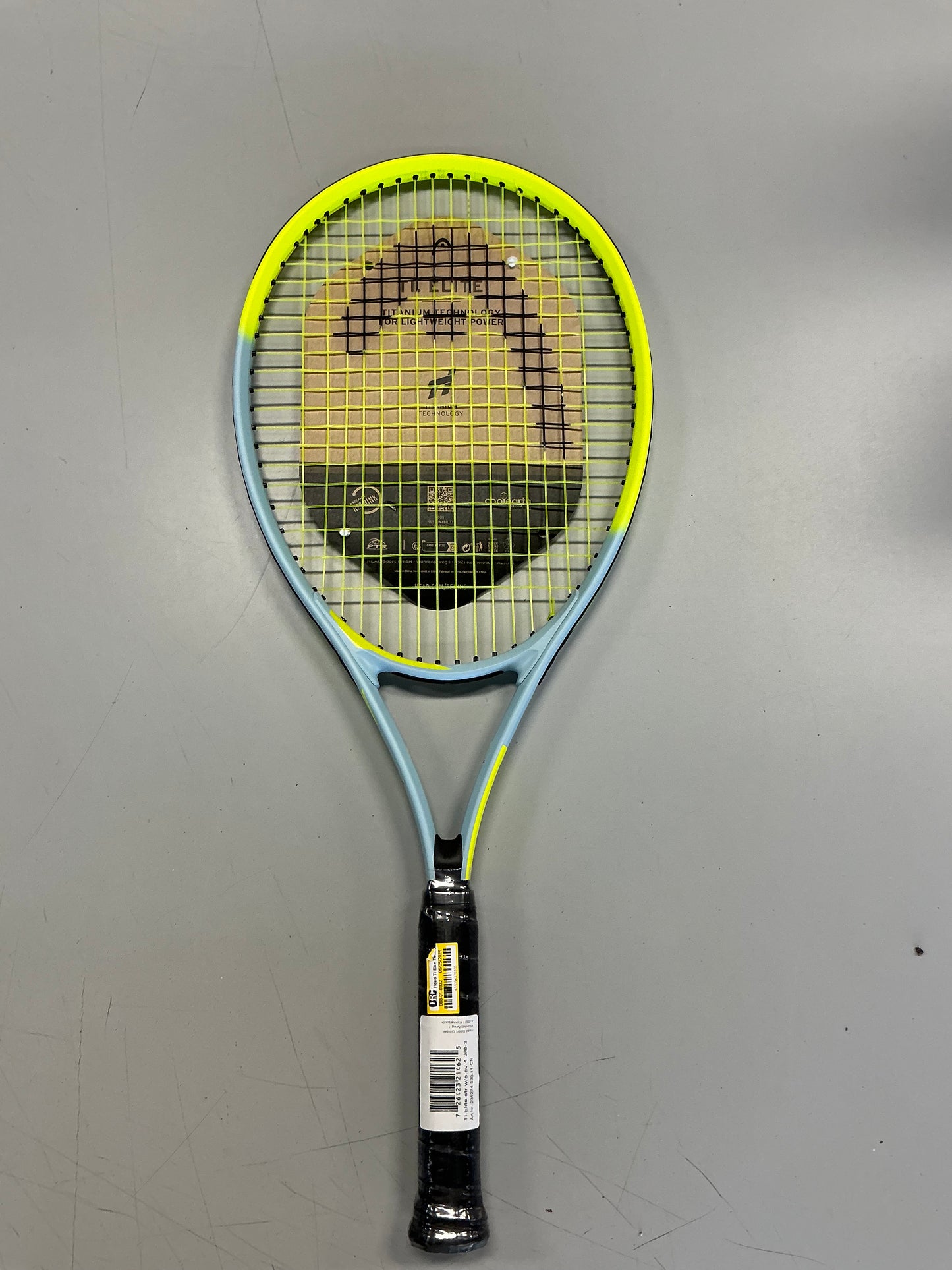 Head Ti Elite Tennis Racquet - Neon/Gray: Titanium, Oval Frame, 4-3/8 Grip