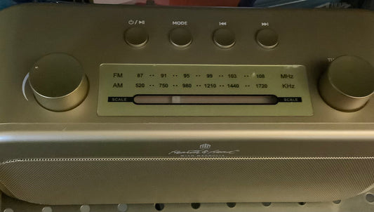 THRIFTY 70-Portable Brass Finish AM/FM Bluetooth Radio