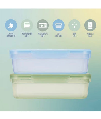Ello Snap and Nest 2pk Plastic Meal Prep Gallon Food Storage Container Set - Damaged (See Pictures)