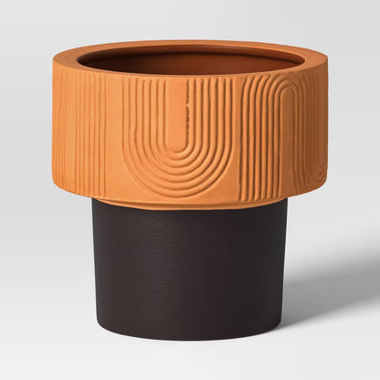Arches Indoor Outdoor Planter Pot 8.25"x8.125" Terracotta Orange - Threshold™ - MINOR COSMETIC DAMAGE DUE TO SHIPPING (see pictures)