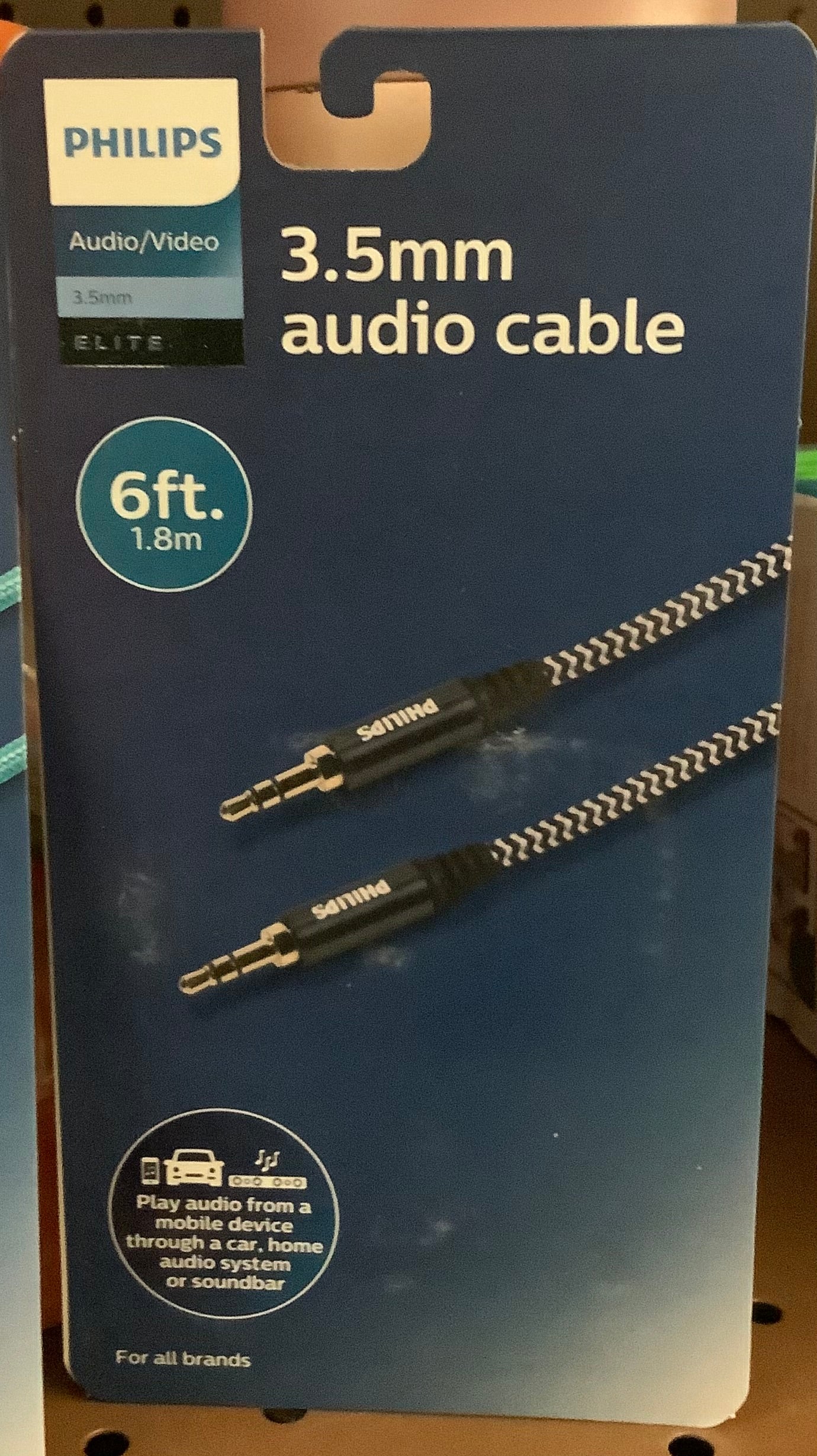 Philips 3.5mm Audio Cable 6ft