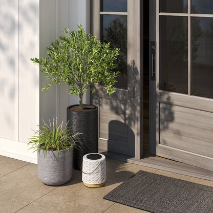Fluted Outdoor Planter Gray 12" - Threshold™ - Minor Cosmetic Defect (see pictures) - FOR PICKUP ONLY