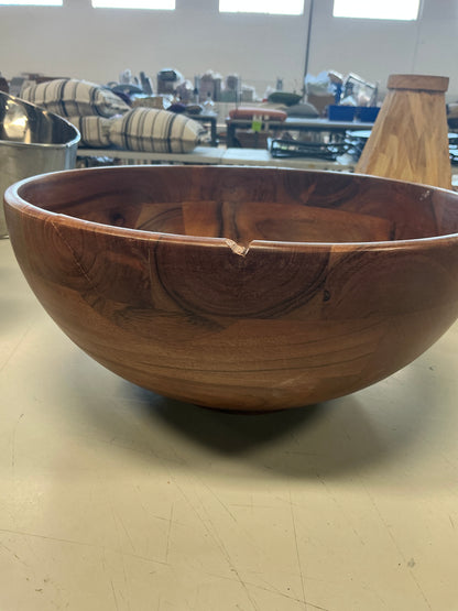 THRIFTY 70 - 188oz Wood Signature Serving Bowl - Threshold™ - Open Box - Cracked (See Pictures)- FINAL SALE- NO RETURNS - AS IS