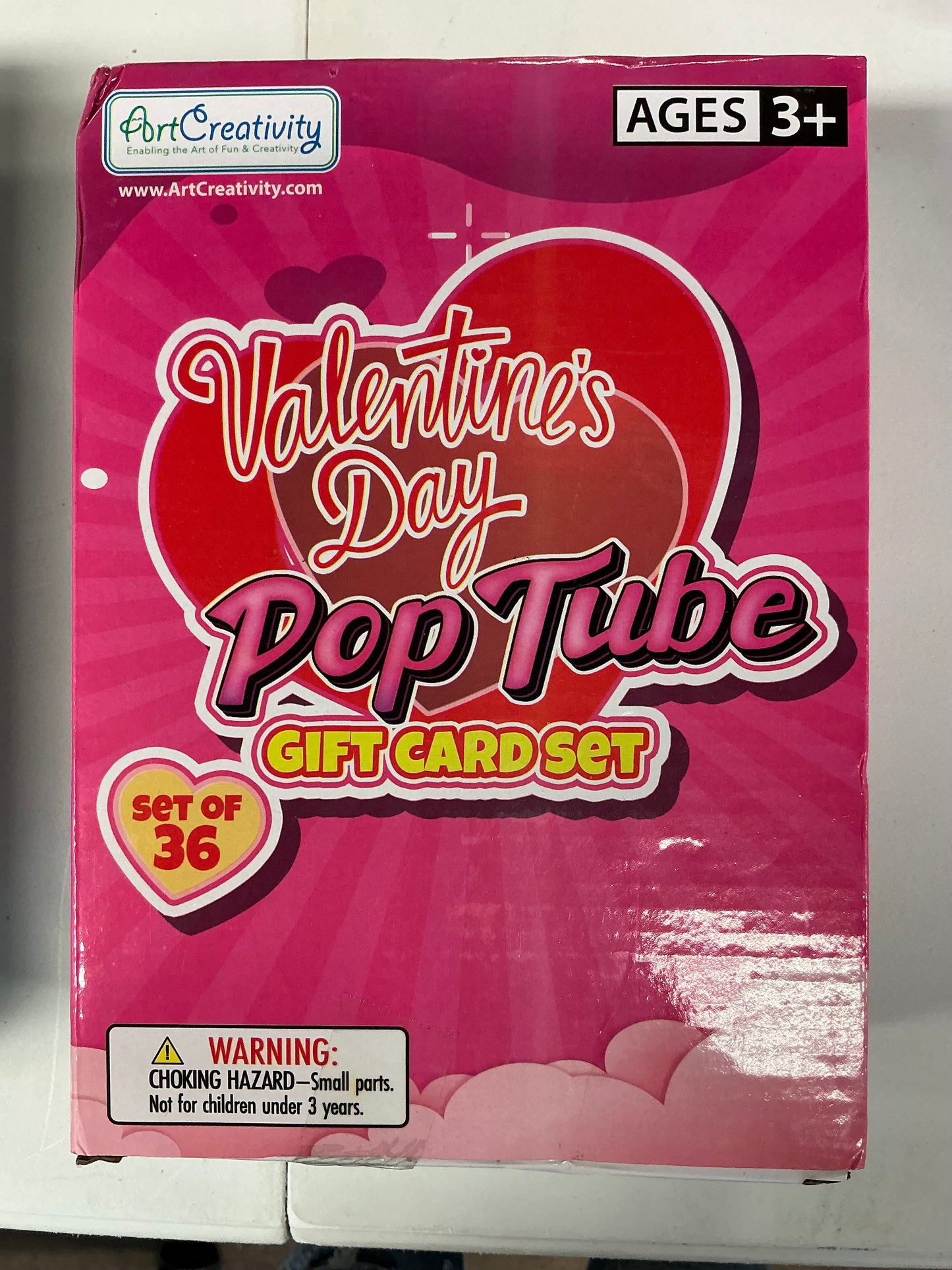Valentines Day Cards with Pop Tubes Gift Set, 36 Cards, 36 Pop Tubes