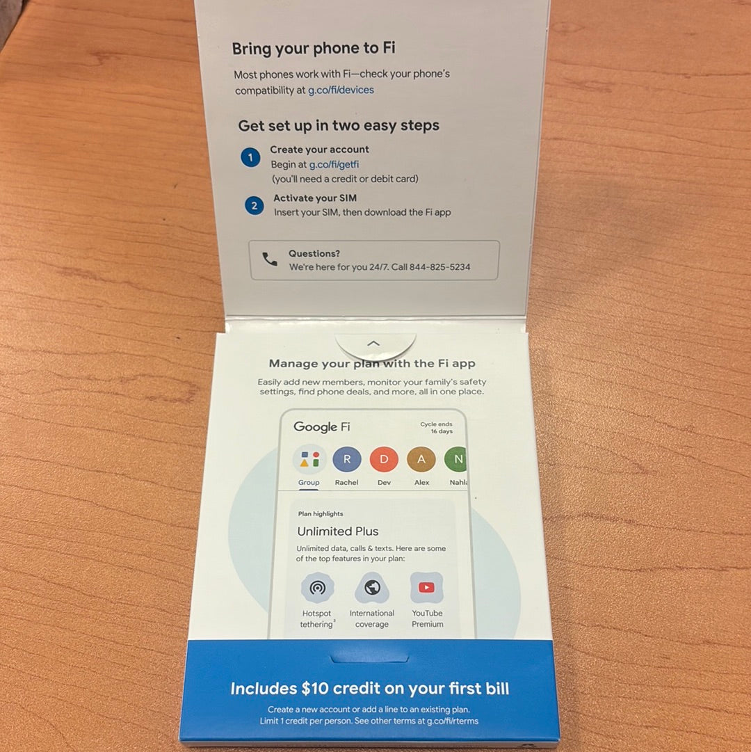Google Fi Wireless Sim Kit Phone Plan