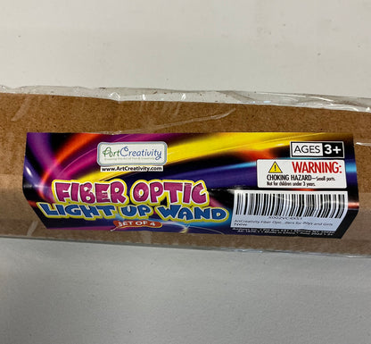 Fiber Optic Light Up Wand, Set of 4, Flashing LED (Batteries Included)