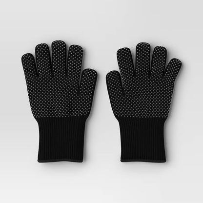 Grilling Mitts and Apron Kitchen Textile Set Blue/Black - Room Essentials™ - Damaged Packaging (see pictures)