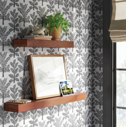 THRIFTY 70 - 24" Floating Dark Wood Shelf - Walnut Brown - Threshold™: Wall-Mounted, Open Shelving - Open Box - USED - NO HARDWARE INCLUDED (See Pictures)- FINAL SALE- NO RETURNS - AS IS