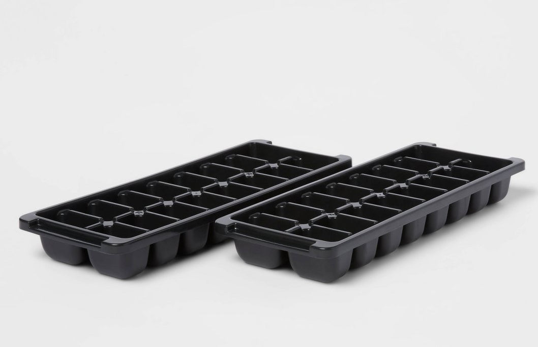 Plastic 2pk Ice Tray - Black