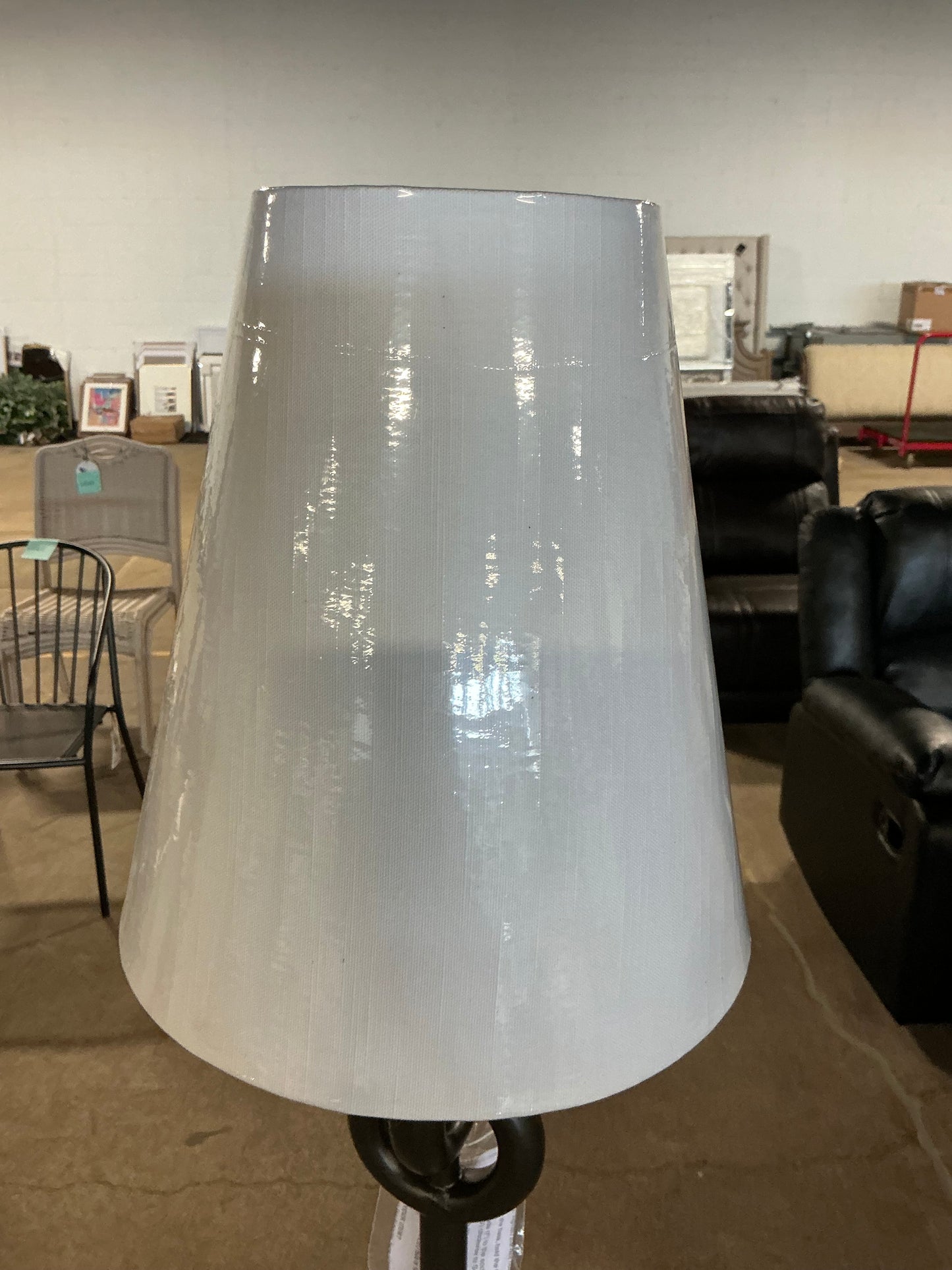 Metal Ring Floor Lamp - Back - Out of Box - Minor Cosmetic Damage (see pictures)