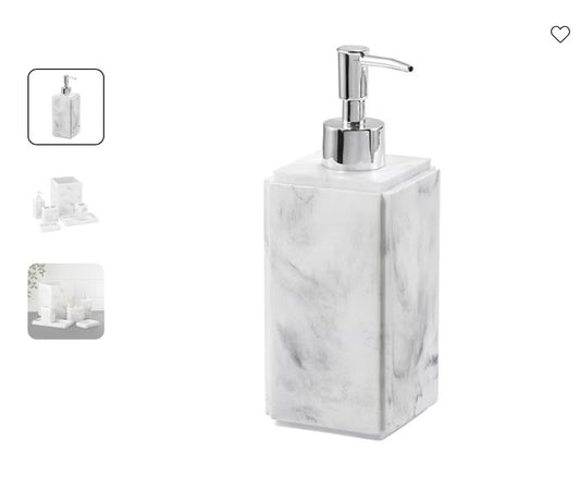 Avanti Helena Marble Soap Dispenser - minor cosmetic imperfections (see pictures) - AS IS