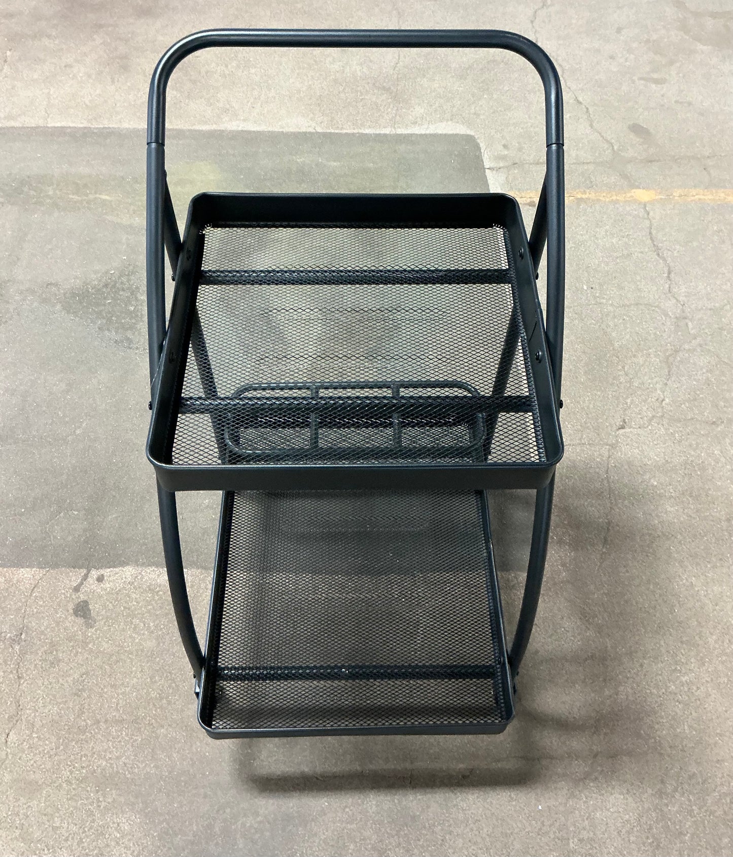 Metal Mesh Rolling Bar Outdoor Serving Cart - Black - Out of Box - FOR PICKUP ONLY