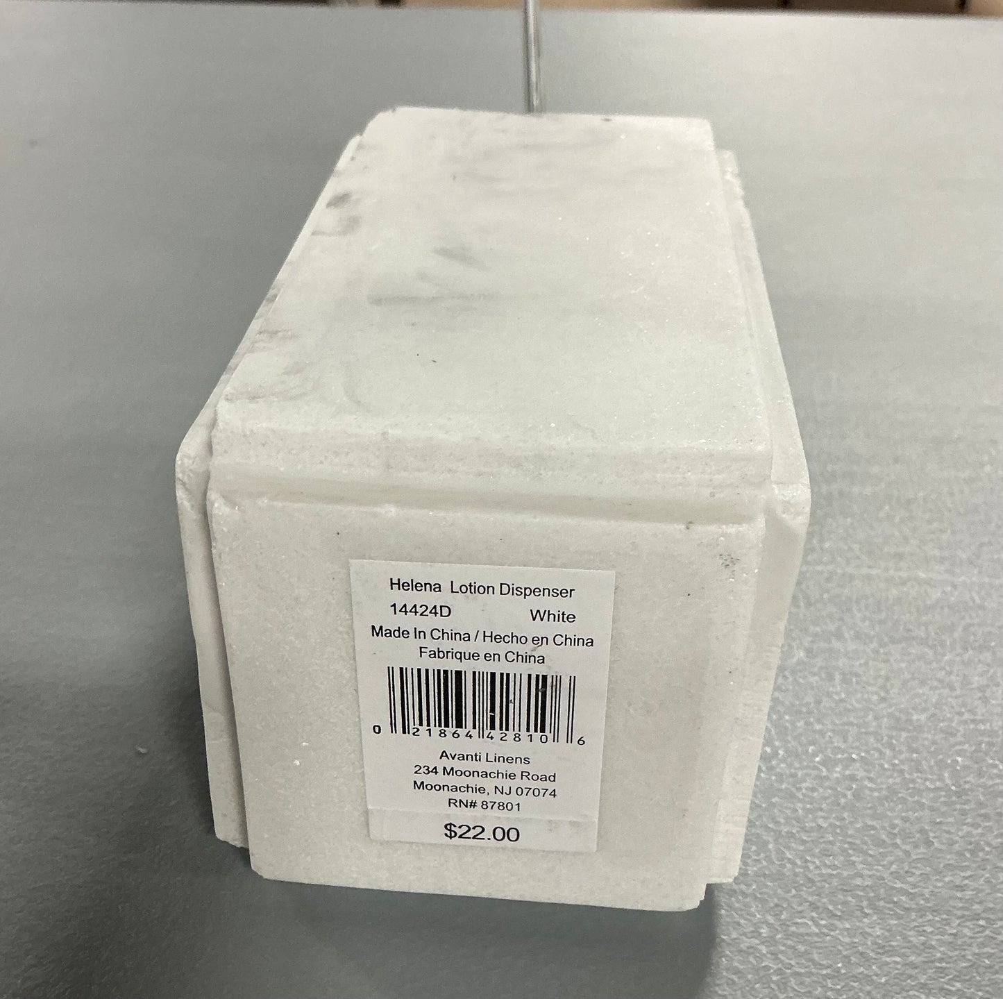 Avanti Helena Marble Soap Dispenser - minor cosmetic imperfections (see pictures) - AS IS