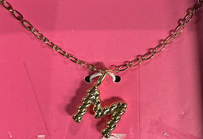 Gold Initial Necklace (AND) - Damaged Packaging (See Pictures)