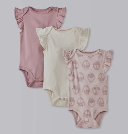 Baby Infant Girls Cotton 3pk Bodysuits-