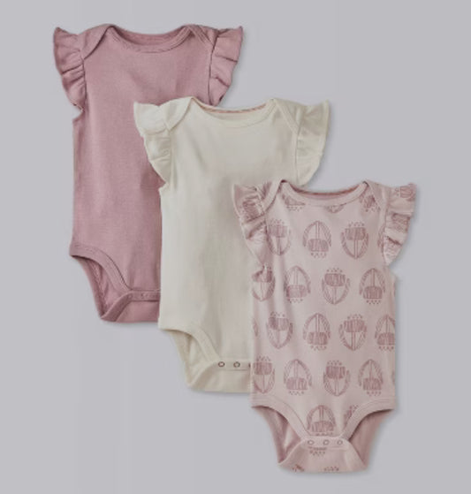 Baby Infant Girls Cotton 3pk Bodysuits-