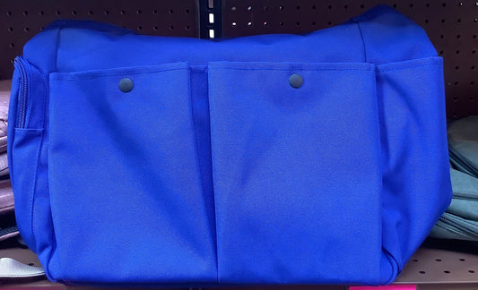 Tote Bag with Outer Pocket-Blue