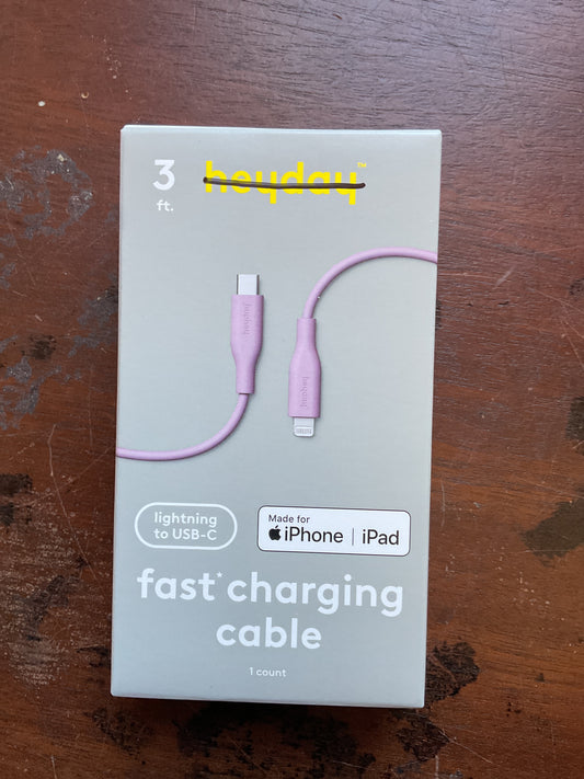3ft Lightning to USB-C Fast Charging Cable-Lavender