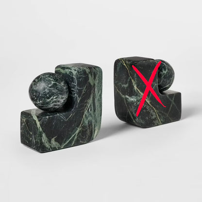 1 - Marble Bookend Green - Threshold™ designed with Studio McGee - Only One Bookend (see pictures)