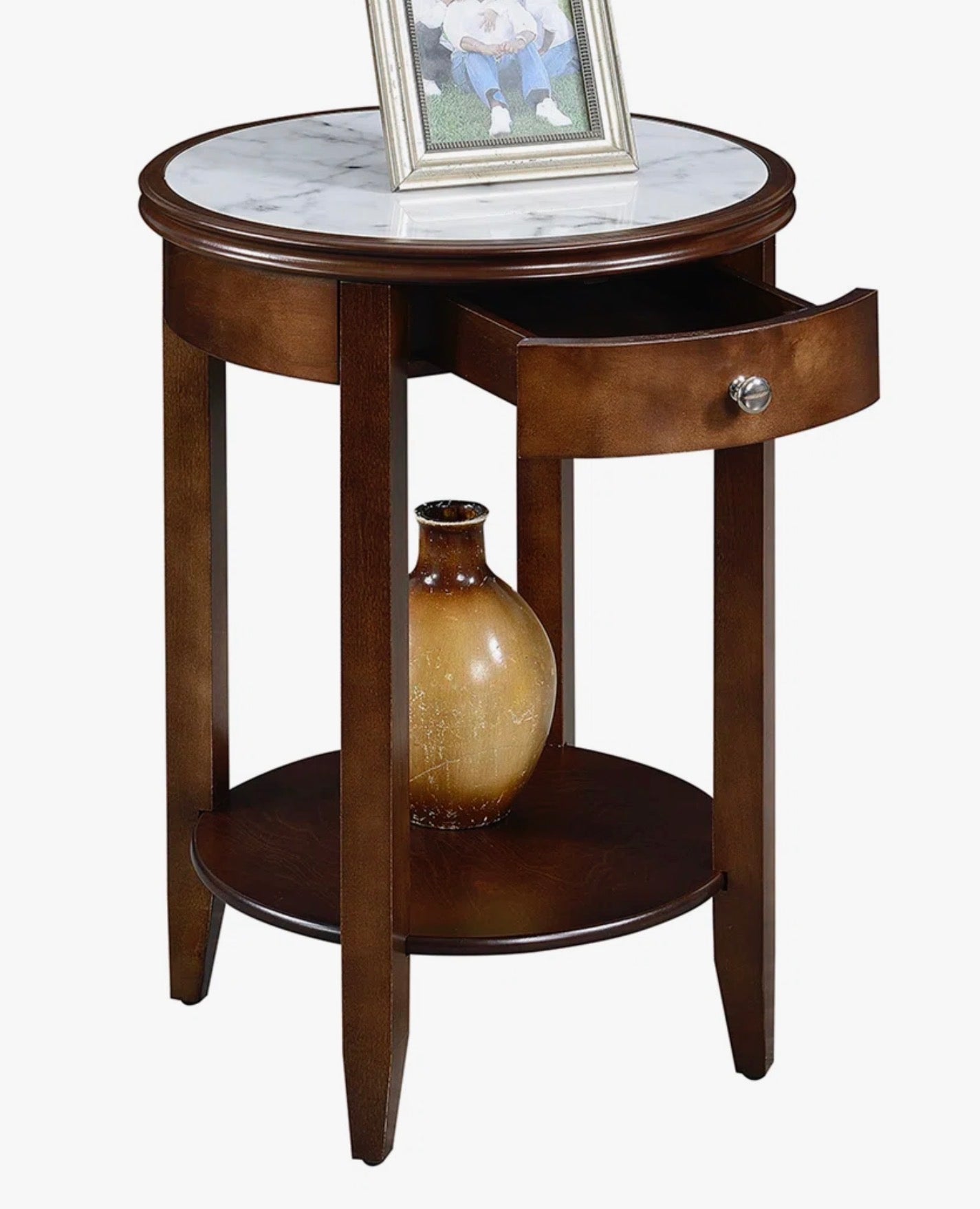 Carbin 1 Drawer End Table with Shelf - Mahogany - May have minor imperfections/Minor cosmetic damage
