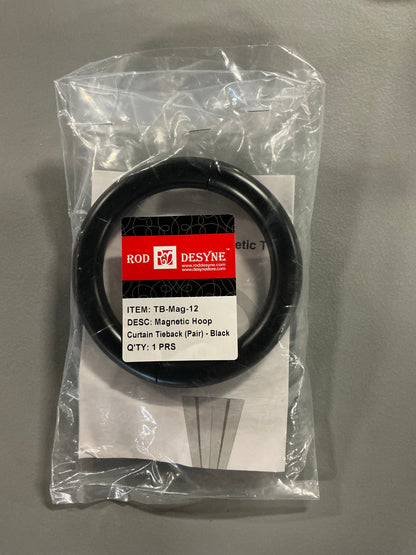 Rod Desyne Magnetic Hoop Pair 2-pc. Curtain Holdback - Black