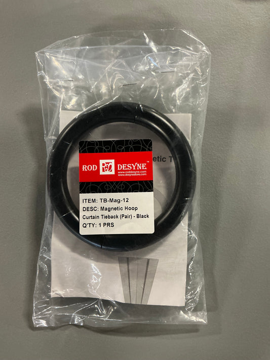 Rod Desyne Magnetic Hoop Pair 2-pc. Curtain Holdback - Black