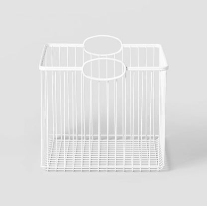 Medium Stackable Kids' Storage Wire Bin - WHITE