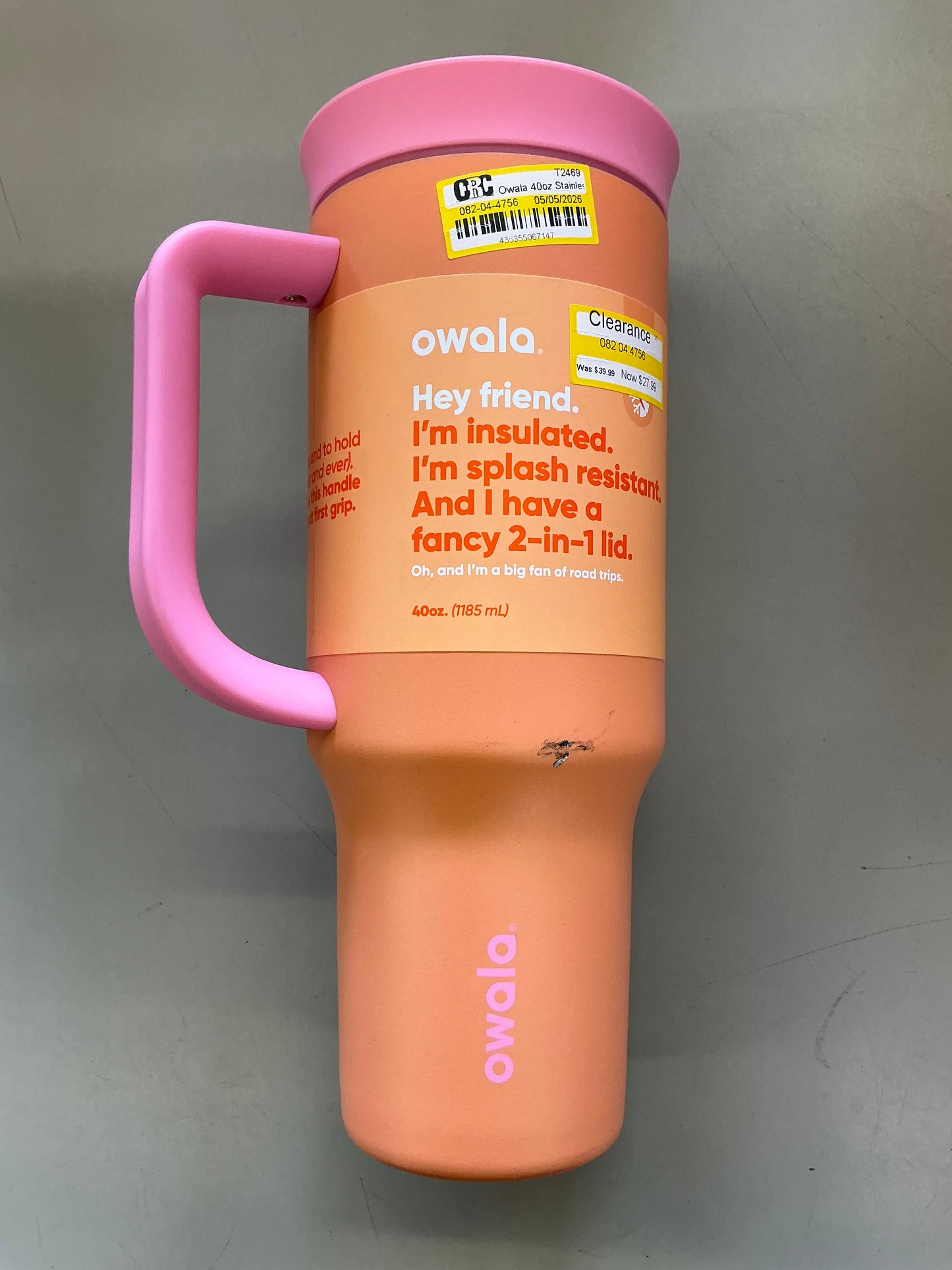 Owala 40oz Stainless Steel Straw Tumbler - SOME MAY BE MISSING STRAW - MINOR COSMETIC DAMAGE (see pictures)
