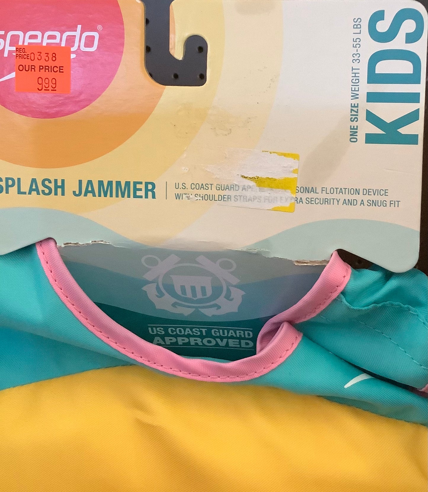 (Clearance)FINAL SALE Kids Good vibes Life jacket-One Size 33-55 LBS