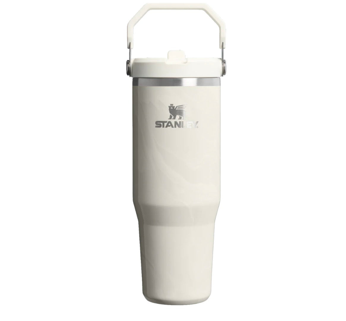 Stanley 40oz Stainless Steel IceFlow Flip Straw Tumbler - Calcite Marble - MINOR COSMETIC DAMAGE DUE TO SHIPPING (see pictures)