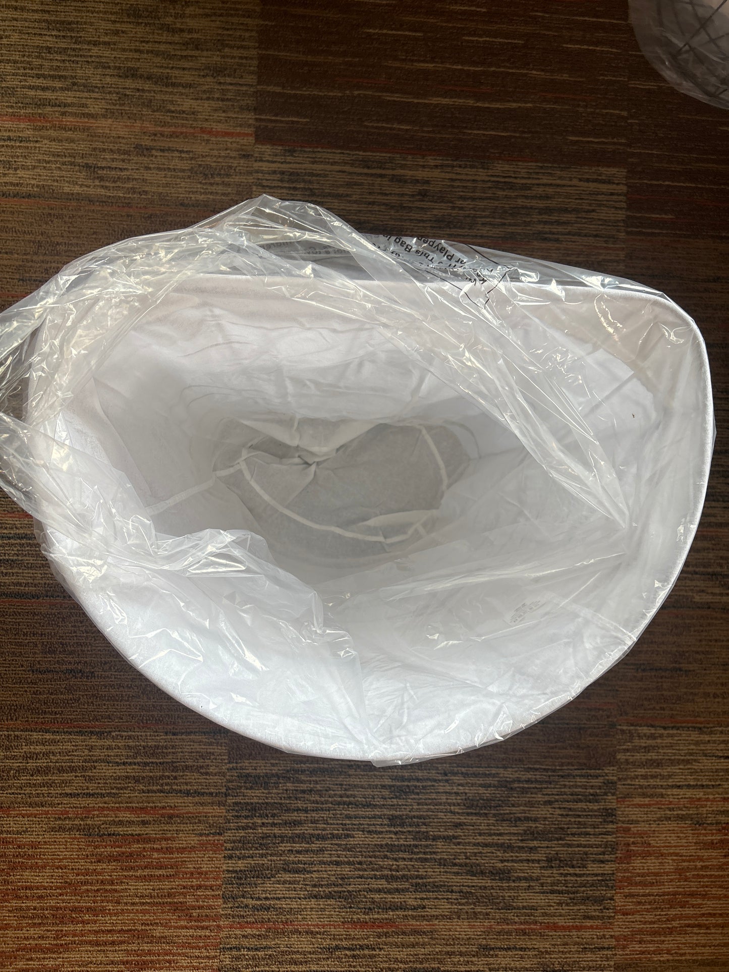 Black Half Circle Wire Hamper with White Liner