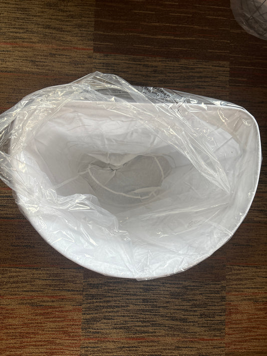 Black Half Circle Wire Hamper with White Liner