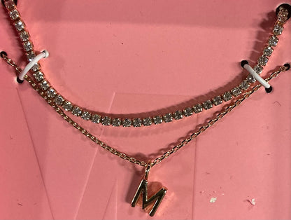Gold Initial Necklace (AND) - Damaged Packaging (See Pictures)