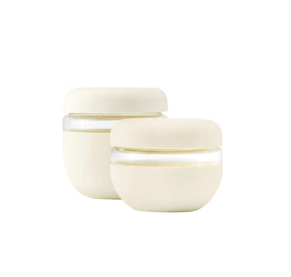 W&P Design 2pc (16oz and 24oz) Glass Seal Tight Bowls Cream