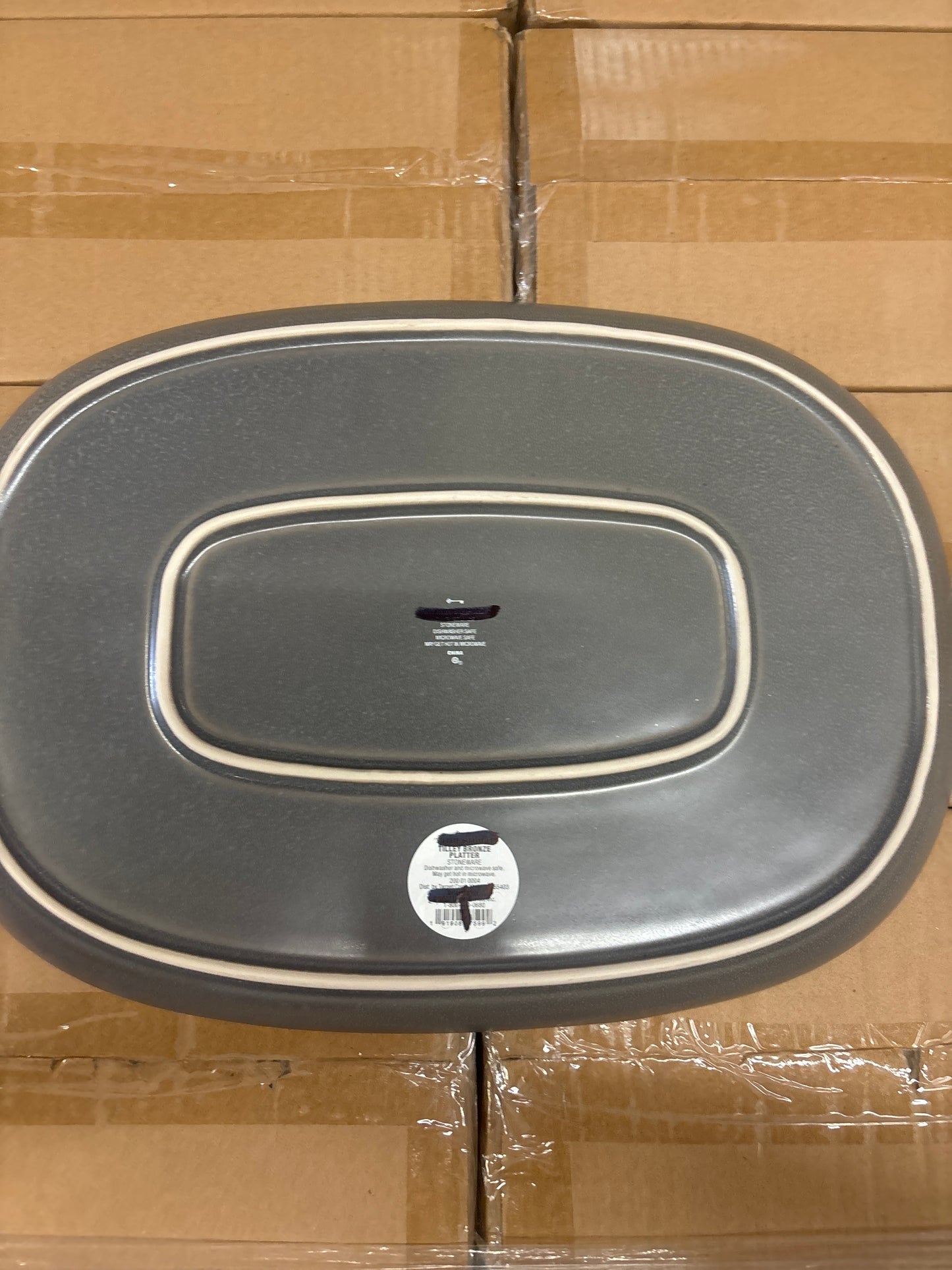 15”x10” Stoneware Tilley Serving Platter Bronze