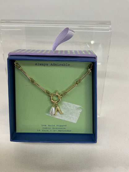 Gold Initial Necklace (AND) - Damaged Packaging (See Pictures)