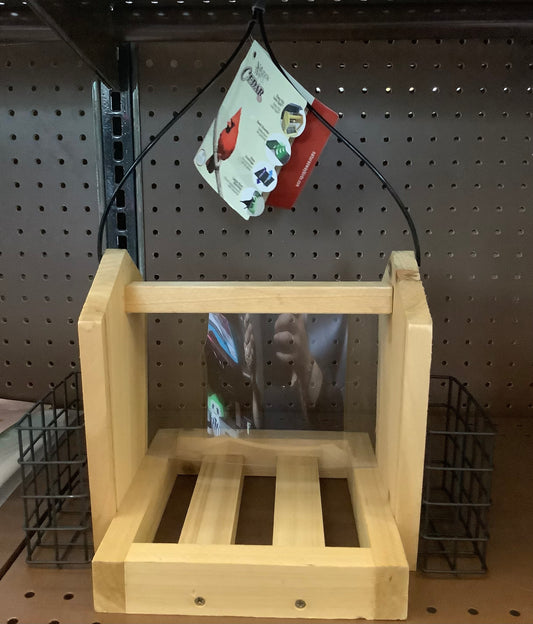 Nature's Way Bird Products 3qt Cedar Hopper Feeder with Suet Cages 8.5": Attracts Cardinals & Woodpeckers, Easy Clean