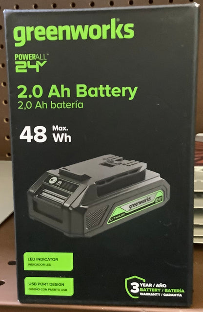 Greenworks POWERALL 24V 2.0Ah Lithium-lon Power
Tool Battery