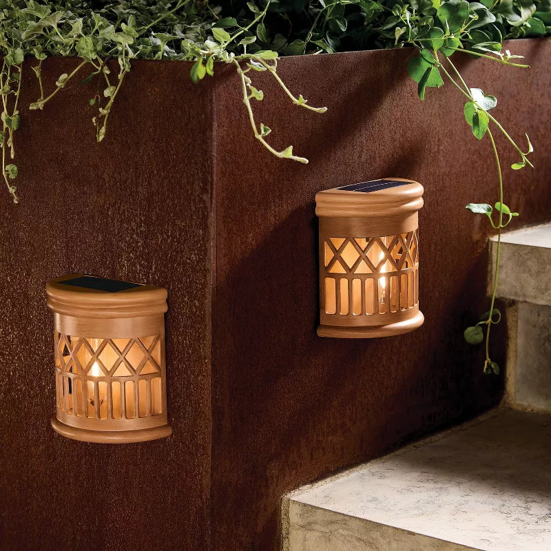 2pk 10L Filament Woven Deck Solar Outdoor Fence Accent Table Lamp - Threshold™